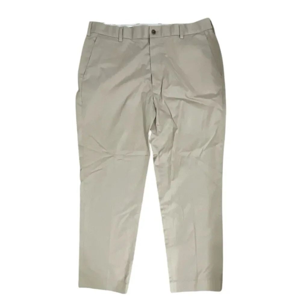 Brooks Brothers Khaki Dress Pants 38x30 Beige Chino Flat Front Men